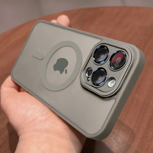 Luxury Magnetic Shockproof Matte Translucent Case for iPhone 16 15 14 13 12 11 Pro Max Plus for Magsafe Wireless Charge Cover