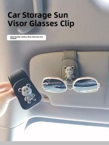 MONLEYTA | Car-Mounted Sunglasses Clip Creative Cartoon Sunshade Board Storage Multi-Functional Eyewear Holder Automobile Accessory
