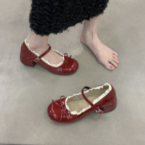 XUJIA | Lace Edge Silver Mary Jane Pumps Women High Heels Summer