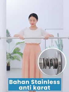 Tiang Jemuran & Gorden Fleksibel Stainless Steel: Praktis & Portable