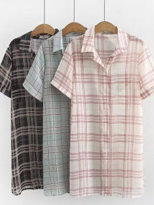 Áo Sơ Mi Nữ Dáng Rộng Phong Cách Hàn Quốc Mùa Hè Tay Ngắn Thời Trang Cỡ Lớn Dáng Dài Vừa Phải Thường Ngày Chất Liệu Polyester