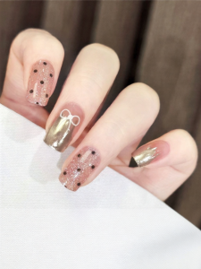 YINCAI | Moist and Icy Transparent Nude Gel Semi-Baked Nail Stickers