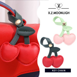 X.z. MOONLIGH Pastoral หนังสไตล์พียูสามมิติพวงกุญแจเชอร์รี่สร้อยคอจิวเวลรี่