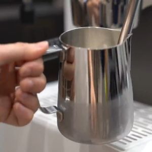 LAHOME 330ml 500ml Stainless Steel Milk Frothing Jug Coffee Latte Serving Pitcher Milk Frothing Pitcher Stainless Steel Latte Art Creamer Cup Silver 330 ml for Espresso Machines Mirror Finished Suitable for Espresso Latte Art and Frothing Milk KFJ