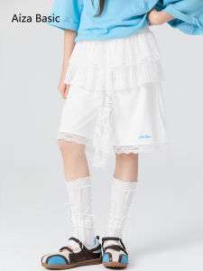 Aiza basic | Lace Spliced Chic Girls Shorts Half Pants