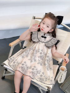 สาวสไตล์เจ้าหญิง เดรส ฤดูร้อน เด็กแฟชั่นใหม่ กระโปรงกี่เพ้า เจ้าหญิงความยาวปานกลาง กระโปรง หวาน สไตล์ไล่ระดับสี