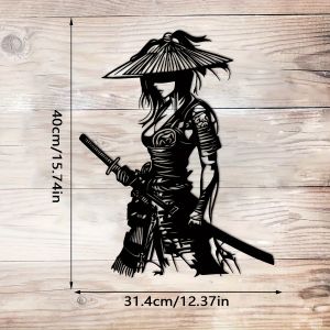 CIFbuy | CIFBUY Samurai Katana Metal Wall Art Iron Sculpture Geometric Abstract Retro Craft For Home Bedroom Office Decor Plaque