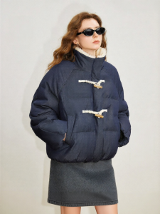 Toyouth | New Denim Durable 90%-Feather Down Retro Horn Button Padded Jacket