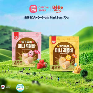 BEBEDANG Korea Baby Snack Organic Grain Bar Cheese Strawberry 70G Rice Puff Baby Rice Stick Baby Kids Snack Food Baby Biscuit Baby Bites Baby Rice Cracker Rice Puff Snack Baby (2026 April Expired)