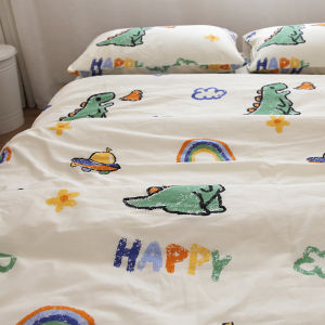 Pure Cotton Dinosaur Bedding Set Cartoon Little Monster Duvet Cover Pillowcase Full Cotton Quilt Cap Three Four Piece Set