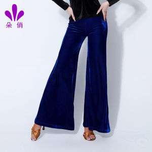 Velvet Latin Dance Pants Womens Practice Uniform Performance Costume Dancesport Trousers for Rumba Cha Cha Samba Bolero