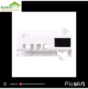 GIÁ TREO BÀN CHẢI TIỆT TRÙNG KHỬ KHUẨN - NHẢ THUỐC ĐÁNH RĂNG TỰ ĐỘNG "BAHAMAR" khử khuẩn bằng tia UV đảm bảo vệ sinh răng miệng