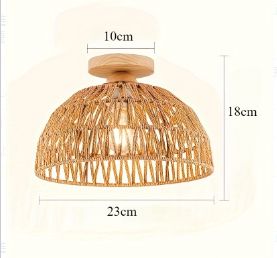 Đèn Thả Mây Tre Đan Thủ Công Hình Bán Nguyệt Phong Cách Bắc Âu Chất Liệu Tự Nhiên Thích Hợp Cho Quán Cafe Quầy Bar Hành Lang Nhà Hàng Phòng Ngủ Phòng Khách