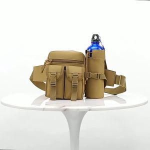 SILVER KNIGHT SK1175 3 in 1 Outdoor Tactical Waist Bag with Kettle Bag for Mountaineering and Camping and Hiking Durable Nylon Fabric