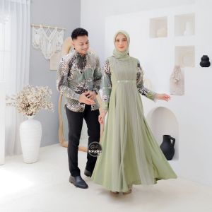 Couple Cantika Warna Sage Couple lebaran couple kondangan baju couple (COUPLE)