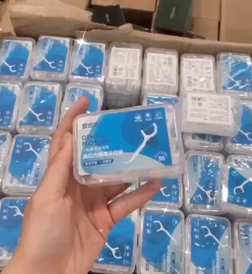 Hộp 50 Tăm Chỉ Nha Khoa Chăm Sóc Răng Miệng - Tăm Xỉa Răng Không Gây Đau Nướu Làm Sạch Kẽ Răng