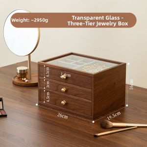 NORDIC MORE | Lockable Wooden Jewelry Storage Box Large Capacity
