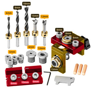 JIGHOLE | 3-in-1 Adjustable Mortise and Tenon Locator Aluminum Hole Drill Guide and Multifunctional Precision Woodworking Fixture