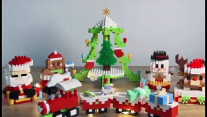 Christmas Building Block Santa Claus Elk Nano Mini Bricks Educational Toy Gift for Kids Boys Girls Xmas Birthday Collection Assembly Puzzle Creative Play