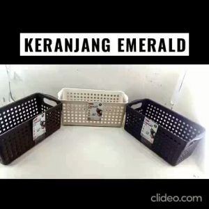AREA DISKON !! Keranjang Kotak Serbaguna Aestetik Emerlad - Plastik Bulat/Persegi Panjang (Ukuran dan Warna Tersedia)
