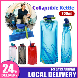 700ML Foldable Water Bottle Flexible Collapsible Reusable Water Bottles BPA Free Leakproof Portable Drinking Bottle Water Bags for Outdoor Sports Adventures Picnic Cycling Traveling Sports Camping Hiking