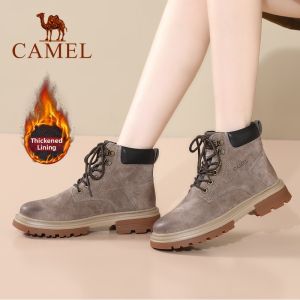 CAMEL | Genuine Leather High-top Martin Boots
