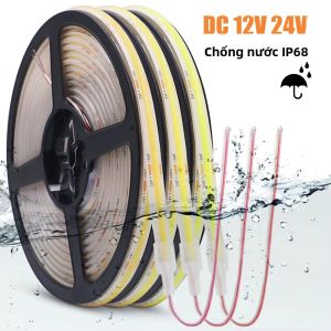 Đèn LED Dải COB Chống Nước IP68 12V 24V Linh Hoạt 320 Đèn LED Mật Độ Cao Dạng Băng Cho Trang Trí Nhà Cửa Chiều Dài 0.5-10M