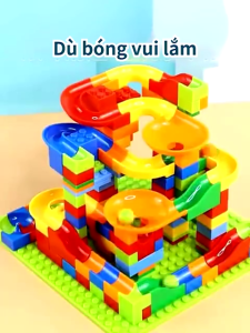 168/336 Miếng Đồ Chơi Lắp Ráp Đồ Chơi Khối Lăn Trượt Theo Dõi Hạt Lớn Ghép Khối Diy Mô Hình Đồ Chơi Cho Trẻ Em