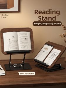 MINGZHUO | Rotatable Height Adjustable Walnut Book Reading Stand