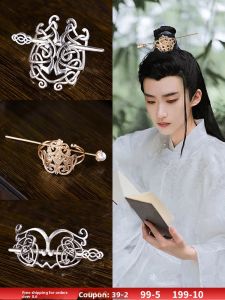 Han Dynasty Tuinga Ancient Costume Men Bandeau Headdress Female Martial Arts Daily Chinese Ancient Style Hair Accessories Photography Performance Cos Crown