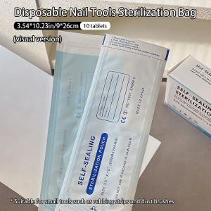 Kraft Nail Sterilization Bags Self-sealing Disinfectant Pouch for Gel Cat Eye Polish Disposable Pack UV Disinfection Tools