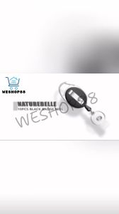 WESHOP88 1PC Carabiner Reel Clip and Key Ring Heavy Duty Black and White Telescopic Anti-Theft Key Chain for ID Card Office