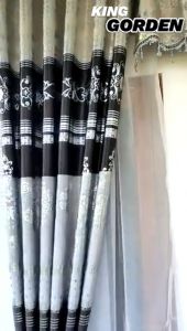 Satu Set Gorden & Poni Lurus Bahan Blackout Hordeng Jendela Pintu Murah