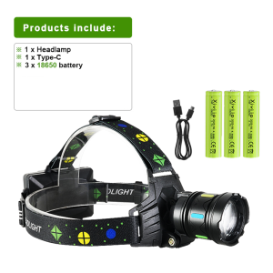 Ultra Powerful LED Headlamp 820000LM Super Bright Rechargeable Head Flashlight Long Runtime Head Lantern Outdoor Camping Fishing