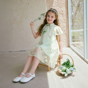 XIANGYING | New Chinese Style Summer Childrens Dress For Older Kids