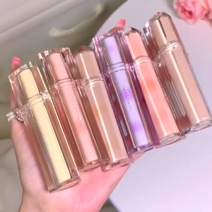 CAPPUVINI Crystal Mirror Lip Gloss Nude Lip Tint Long Lasting Waterproof Lipstick Non-stick Cup