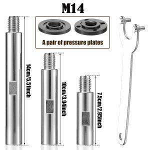 Angle Grinder Extension Connecting Rod and Flange Nut Kit for M10/M14 Thread Polisher Connection Adapter Extension Shaft