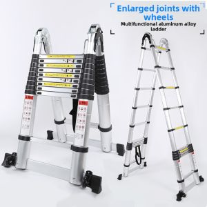 Enlarged & Thickened Multi-function Adjustable Aluminum Step Ladder