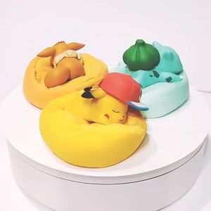 Takara Tomy | Genuine Product Pokémon Sleeping Posture Model Ornament Serie Anime Action Figure Snorlax Bulbasaur Eevee Model Doll Toy Gift