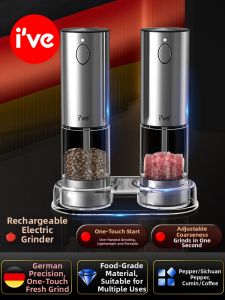 IVE | Automatic Stainless Steel Grinder For Black Pepper Fennel Salt
