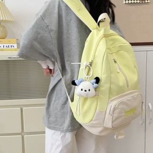 Pink Tas Ransel Laptop Wanita Kanvas Tas Kuliah import Korea lucu Tas sekolah aesthetic