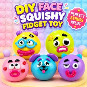 DIY Face Squishy Toy Slow Rising Squishy Toy Fidget Toy Stress Relief Squeeze Toy Soft Sensory Toy For Kids Adults Girls Boys Cute Squishy Relaxing Desk Toy Anxiety Relief Stress Toy Kawaii Fidget Toy Gift Birthday Gift