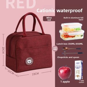 Insulated Lunch Bag with Waterproof and Oil-Resistant Features