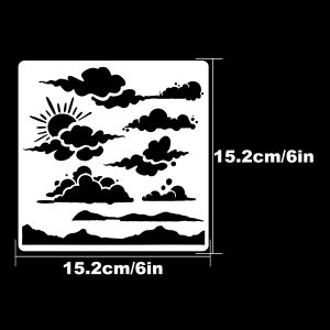 Original Lovely Rainy Clouds Grass Nature Night Partterns Stencils Paper - Spray Paint & Graffiti