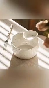 Dining Bowl Ceramics Dipping Sauce Plate Vintage Cold Vegetables Tableware Creative Big Bowl with Small Dish