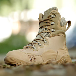 Mens Tactical Boots Autumn Winter Outdoor Ultra-light High-top Desert Trekking Shoes Wear-resistant Breathable Training Boots