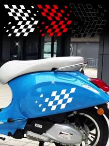Checkered Reflective Decals Diamond-Patterned Motorcycle Reflective Stickers Suitable for Vespa Honda SYM Zontes Scooter