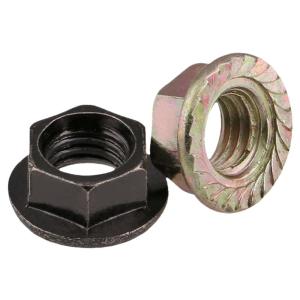 BAIRUITE | Nickel Plated Hex Flange Nut with Locking and Anti-Slip Features