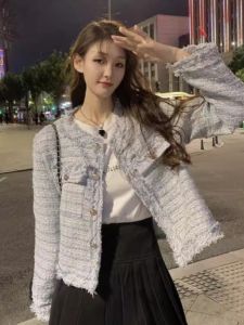 WANGGONGZHU | Princess Style Cozy Tweed Jacket Women Autumn Winter Loose Fit Short Top Fashionable French Chic Small Fragrance Style Quality