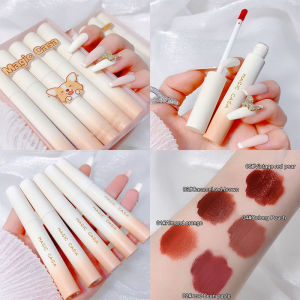 5-in-1 Set Matte Lip Glaze Perlindungan Warna Tahan Lama Perlindungan Warna Beludru Matte Lipstik Lipgloss -🌹Tamia